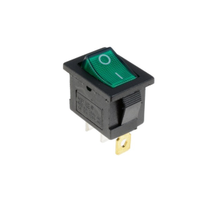 Interruptor ON OFF con luz 220v VERDE rectangular cuadrado SPST 6A 220v