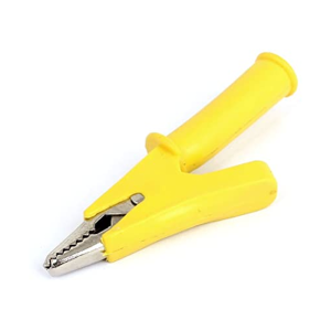 PINZA COCODRILO AISLADA PARA CONECTOR BANANA 4MM AMARILLO