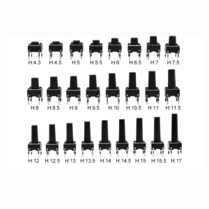 20x Mini pulsador para PCB 6x6x14 mm 4 pines SPST NO