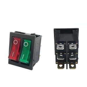 INTERRUPTOR BASCULANTE DOBLE SPDT 6 PINES Y 2 POSICIONES ON-OFF CON LED KCD8