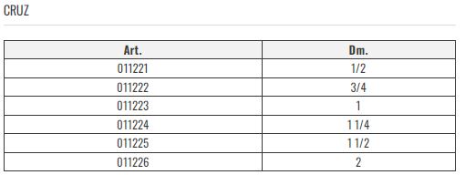 BRONCE ROSCADO – CRUZ 1 1/4 – ALARSA (011224) - Imagen 2