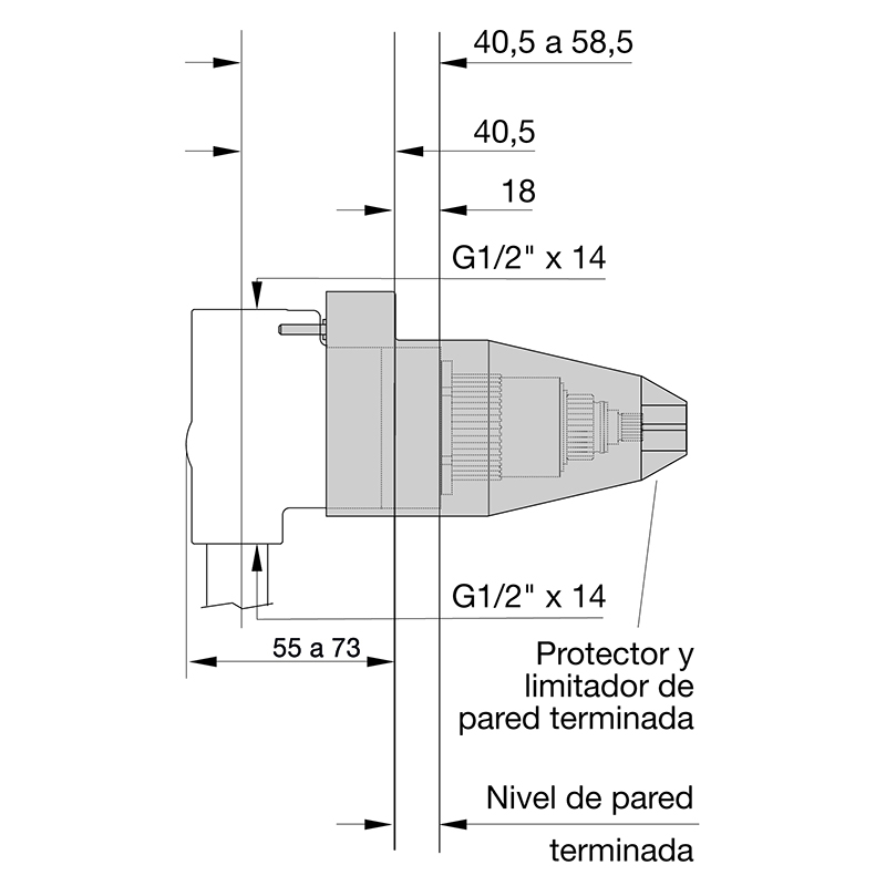 FV 216.FVBASE UNIDAD TERMOSTATICA DE 1/2 PARA DUCHA Y BAÑERA - Imagen 2