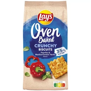 Lay’s Oven Baked Crunchy Biscuits Paprika & Mediterranean Herbs (6 x 90 gr.)