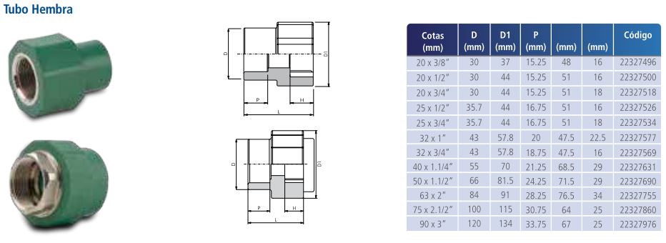 TUBO HEMBRA TIGRE FUSION – ROSCA METAL 50 X 11/2 (22327690) - Imagen 3