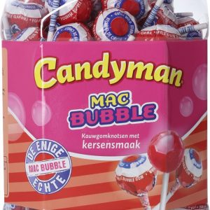Candyman Mac Bubble Kersen Kauwgumknotsen (100 St.)